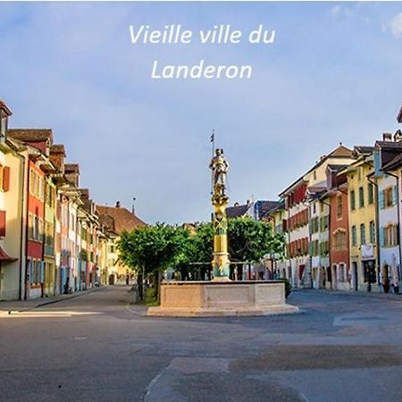 Chambre Lumineuse Dans Une Grande Villa Le Landeron Exterior foto